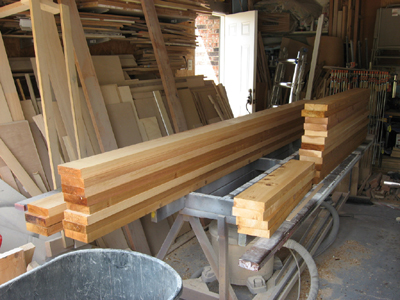 Texas Timber Wolf workshop construction - Barn Door Construction.